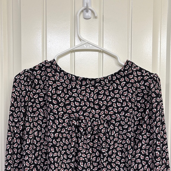 LOFT Black and White Printed Blouse - Picture 11 of 12
